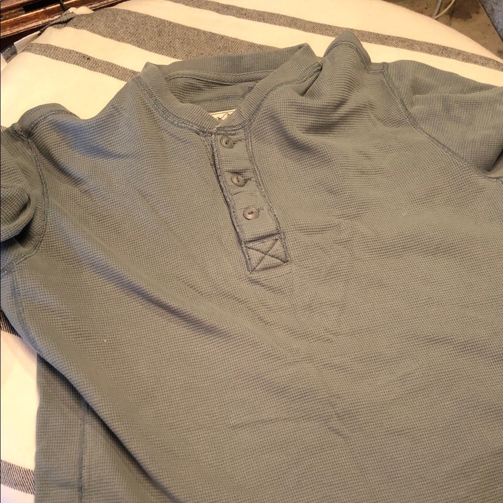 Men's Long-Sleeve Henley Sweater - Sage Green